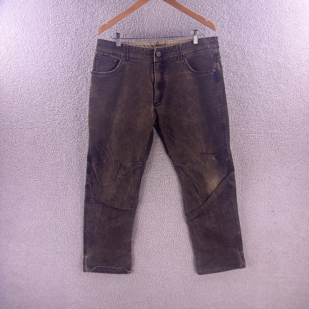 Kuhl Rydr Men Brown Vintage Patina Dye Articulated Work Outdoor Pants 36x30
